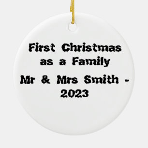 First Chrstmas Beautiful Christmas House Designs Ceramic Ornament