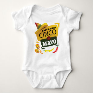 First Cinco De Mayo - 1st Cinco De Mayo Baby Bodysuit