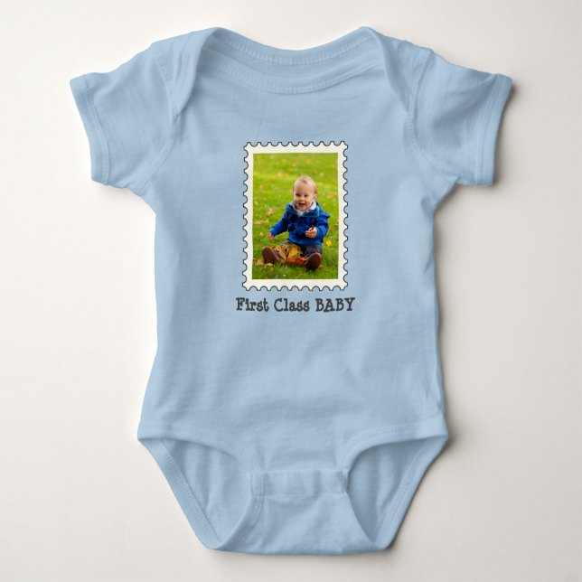 FIRST CLASS BABY Best Baby Ever custom photo Bodysuit (Front)