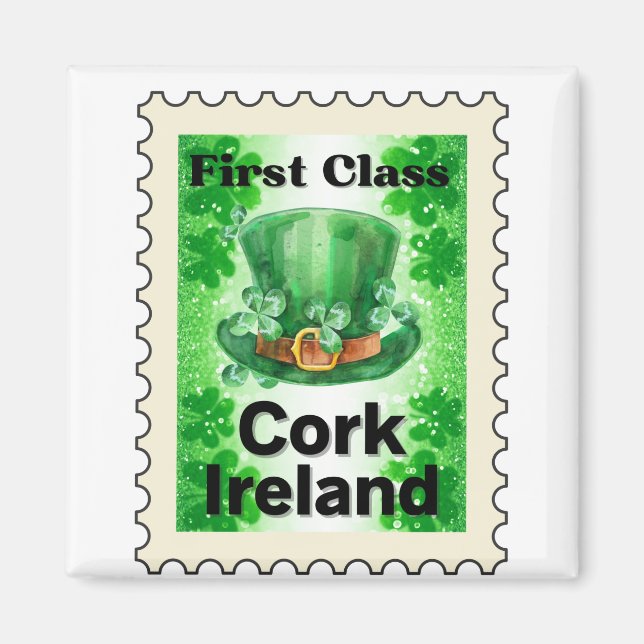 First Class Cork Ireland Stamp Magnet (Front)