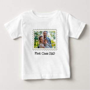 FIRST CLASS DAD Best Dad custom horizontal photo   Baby T-Shirt