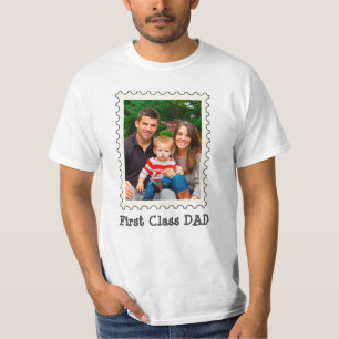 FIRST CLASS DAD Best Dad Ever custom photo T-Shirt