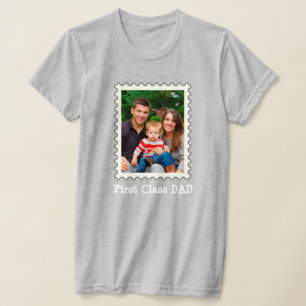 FIRST CLASS DAD Best Dad Ever custom photo T-Shirt