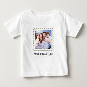 FIRST CLASS DAD Best Dad Ever custom square photo Baby T-Shirt