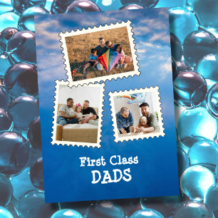 First Class DADS Best Dads LGBT custom 3 photo Card
