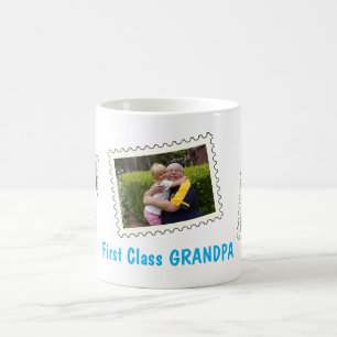 First Class Grandpa Best Grandpa 3 custom photos Coffee Mug