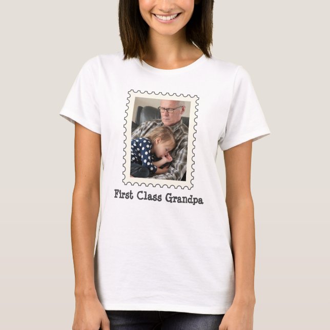 First Class Grandpa Best Grandpa Ever custom photo T-Shirt (Front)