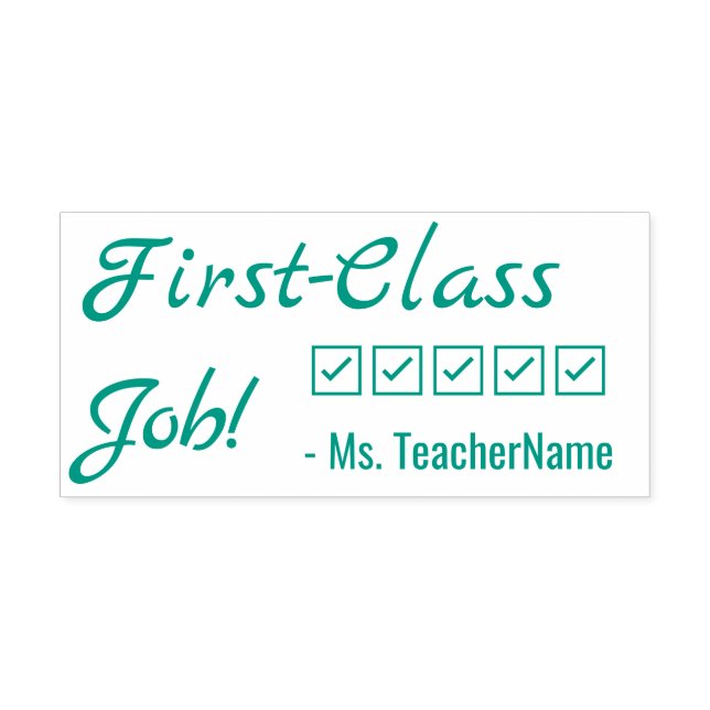 "First-Class Job!" Marking Rubber Stamp (Design)