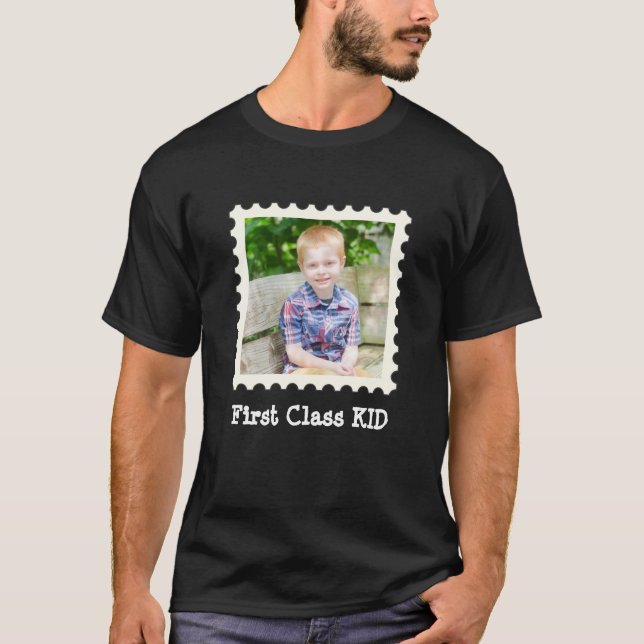 FIRST CLASS KID Best Kid Ever custom square photo  T-Shirt (Front)