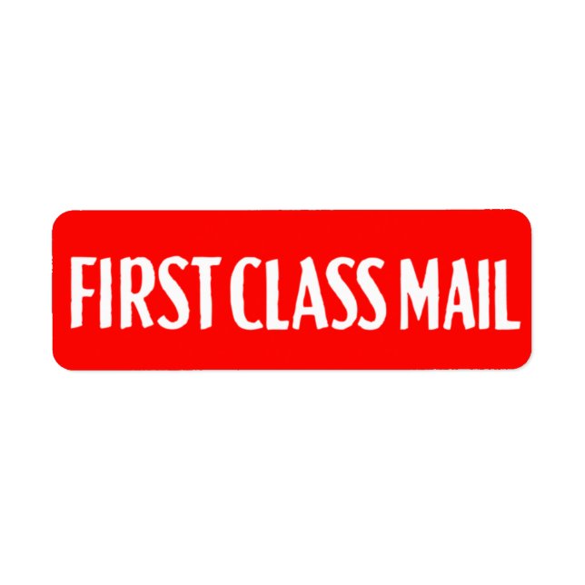 First Class Mail Return Address Label (Front)