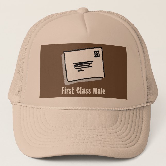First Class Male Trucker Hat (Front)