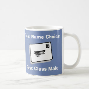 First Class Male with Personalised Name Coffee Mug