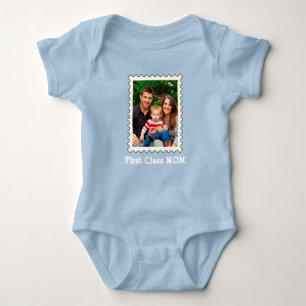 FIRST CLASS MOM Best Mum Ever custom mother photo Baby Bodysuit