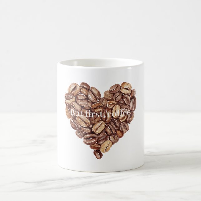 First Coffee Beans Heart Mug (Center)
