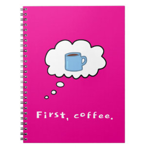 First Coffee Magenta Notebook