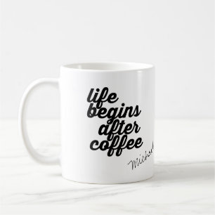 first coffee, personalised coffee mug