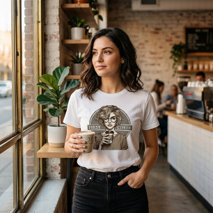 First Coffee Retro Sketch Art Tri-Blend Shirt
