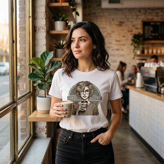 First Coffee Retro Sketch Art Tri-Blend Shirt