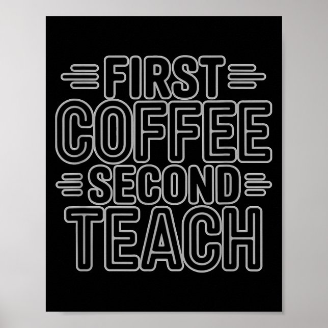 First Coffee Second Teach Funny Teacher Shirt Back Poster (Front)