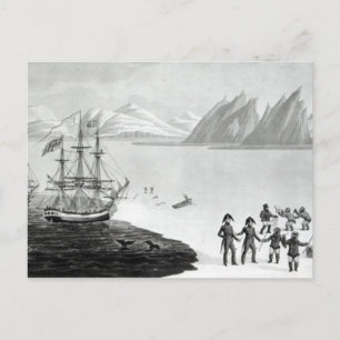 First communication with the natives of Prince Postcard