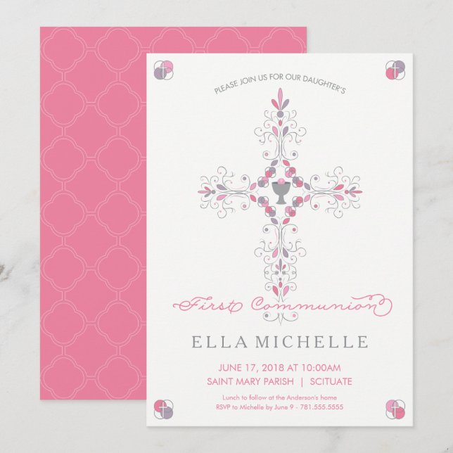 First Communion - 1st Holy Communion Invitation (Front/Back)
