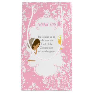First Communion African American Girl Thank You Small Gift Bag