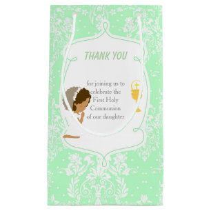 First Communion African American Girl Thank You Small Gift Bag