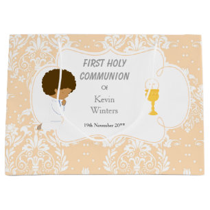 First Communion African American Thank You Large Gift Bag