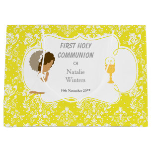 First Communion African American Thank You Large Gift Bag