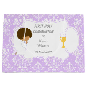 First Communion African American Thank You Large Gift Bag