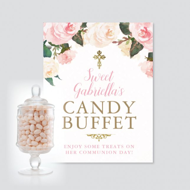 First Communion & Baptism CANDY BUFFET PINK Poster (Creator Uploaded)