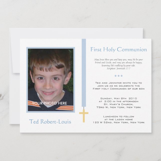 First Communion - Boy Invitation (Front)