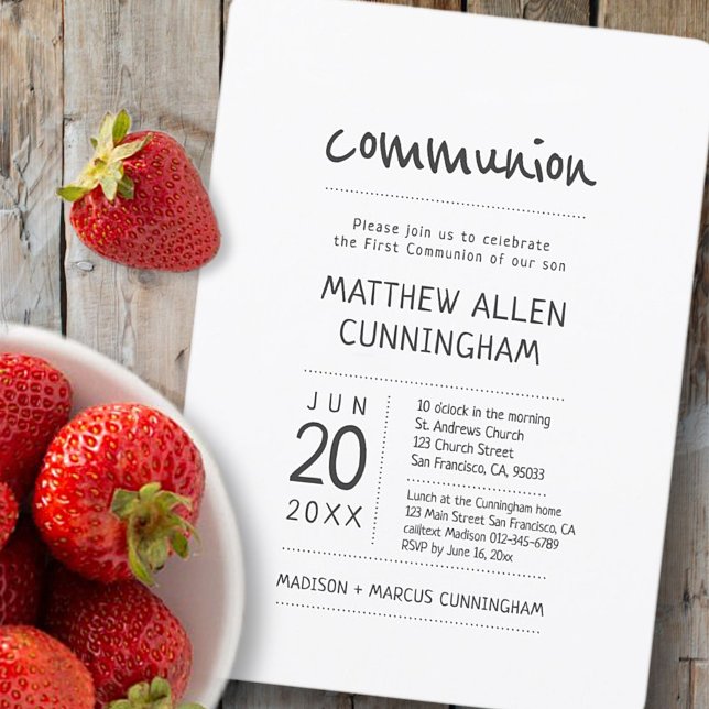 First Communion Boy | Modern + Simple Invitation (Creator Uploaded)