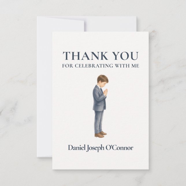 First Communion Boy Thank You Card (Front)