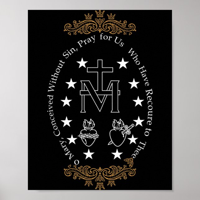 First Communion Catholic O Mary For Boy Girl Kids  Poster (Front)