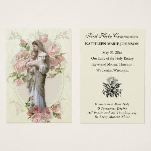 First Communion Catholic Remembrance Holy Card