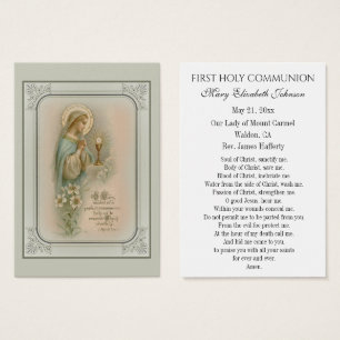 First Communion Catholic Remembrance Holy Card