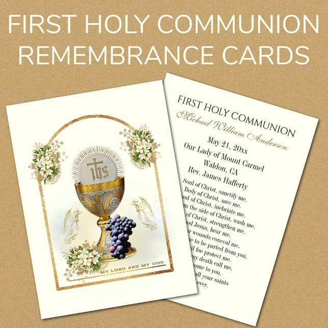 First  Communion Catholic Remembrance Holy Card (Creator Uploaded)