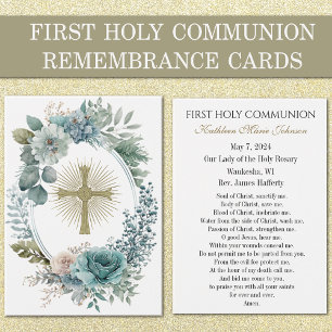 First Communion Catholic Remembrance Holy Card