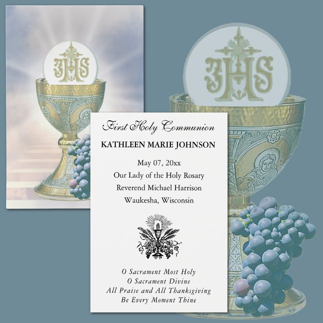 First Communion Catholic Remembrance Holy Card (Creator Uploaded)