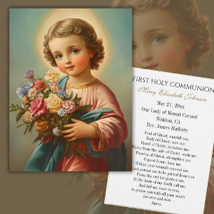 First Communion Catholic Remembrance Holy Card