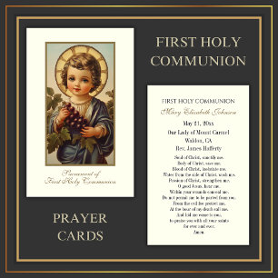 First Communion Catholic Remembrance Holy Card