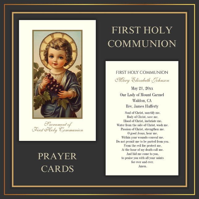 First Communion Catholic Remembrance Holy Card (Creator Uploaded)