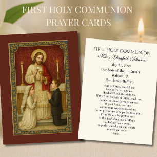 First Communion Catholic Remembrance Holy Card
