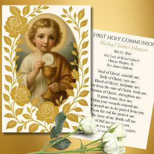 First Communion Catholic Remembrance Holy Card