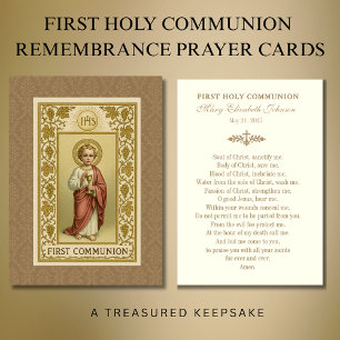 First Communion Catholic Remembrance Holy Card
