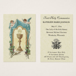 First Communion Catholic Remembrance Holy Card