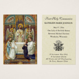 First Communion Catholic Remembrance Holy Card