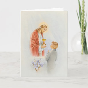 First communion confirmation boy card