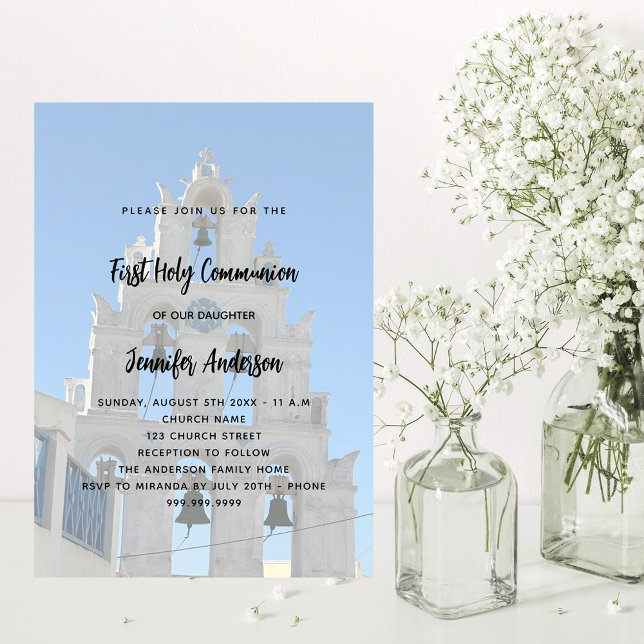 First Communion custom photo church Invitation (Creator Uploaded)